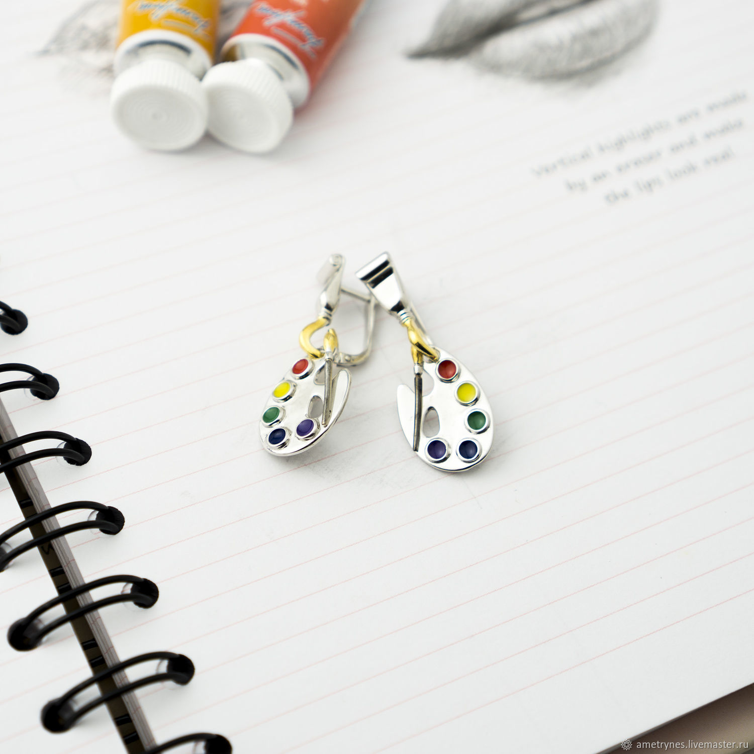 earrings: Palette with tube, Earrings, Kostroma,  Фото №1