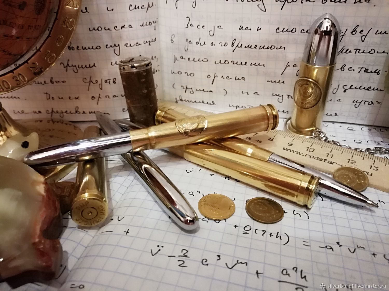 Подарочный набор Шариковая ручка Патрон с затвором, из гильзы/Подарок военному боссу руководителю