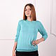 Order Women's sweater - turquoise. Yuliya knitting. Livemaster. . Sweaters Фото №3