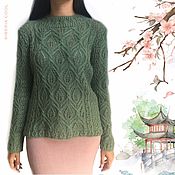 Одежда handmade. Livemaster - original item Sweater female Botanist associated with needles, Japanese openwork, goat. Handmade.