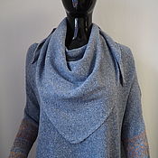 Аксессуары handmade. Livemaster - original item scarves: Bactus / tweed kerchief tweed kerchief gray-blue. Handmade.
