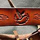 Ремень охотника из натуральной кожи «Волки» с инициалами. Ремни. Виталий/Кожевенная Студия SVV.. Ярмарка Мастеров.  Фото №5