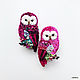 Brooches 'Peony Owls' brooch bird, Brooches, Moscow,  Фото №1