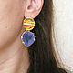 Order Quartz earrings, purple stud earrings with large stones. Irina Moro. Livemaster. . Earrings Фото №3