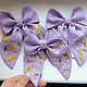Lilac bow - embroidery 'Twigs, flowers'. Hairpins. annetka-ann (annetka-ann). My Livemaster. Фото №5