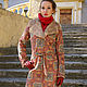 Red pattern coat, Women's sheepskin coat with an oriental pattern. Coats. Lara (EnigmaStyle). Online shopping on My Livemaster.  Фото №2