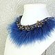 Order Blue Swan necklace Natural pearls leather and feathers. ms. Decorator. Livemaster. . Necklace Фото №3