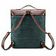 Leather backpack 'Shkolnik' (emerald crazy). Backpacks. Russian leather Guild. My Livemaster. Фото №4