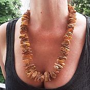 Работы для детей, handmade. Livemaster - original item Amber beads, medicinal, long, raw amber. Handmade.