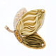 Brooch Butterfly with Shibori silk Golden, Brooches, St. Petersburg,  Фото №1