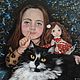 Девочка с куклой и кот картина акрилом. Картины. Астахова Татьяна (Татьянин день). Ярмарка Мастеров.  Фото №5