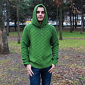 Мужская одежда handmade. Livemaster - original item Men`s hand knitted sweater  Di Caprio "Olive". Handmade.