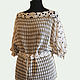 Knitted tunic striped crochet with ribbon lace Stacey, model sold, you have the opportunity to order.
