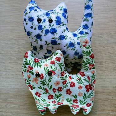 Куклы и игрушки ручной работы. Ярмарка Мастеров - ручная работа Коты цветочные. Парный сувенир. Handmade.