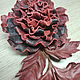 Rose leather flower - Dorothy brooch. Brooches. LIUDMILA SKRYDLOVA (flower glade). Online shopping on My Livemaster.  Фото №2