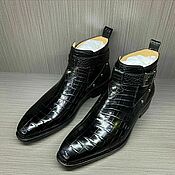 Обувь ручной работы handmade. Livemaster - original item Men`s ankle boots made of genuine crocodile leather, custom made!. Handmade.