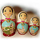 Matryoshka 3 local types `San Marino` Can make to order other size, with all types of cities and so on.
