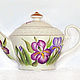 Teapot with painting ' Irises'. Teapots & Kettles. painting and decoupage from Marina (sovaj). Online shopping on My Livemaster.  Фото №2