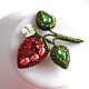 'Sprig of strawberries', Brooches, Tver,  Фото №1