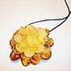 Colgante broche de flor ámbar para regalo de la mujer de la muchacha. Pendant. joyas Ámbar Báltico Rusia. Интернет-магазин Ярмарка Мастеров.  Фото №2