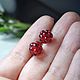 Order Little red raspberries-pusset earrings (carnations). ToutBerry. Livemaster. . Stud earrings Фото №3