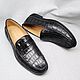 Loafers made of genuine crocodile leather, black color!. Loafers. SHOES&BAGS. My Livemaster. Фото №4