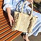 Сумка женская из кожи вязаная бежевая ванильная «Амели» квадратная. Сумка-тоут. Сумочки-подружки EWA (Екатерина). Ярмарка Мастеров.  Фото №4