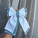 Turquoise Bow Clip in the fly - embroidery of Daisies. Hairpins. annetka-ann (annetka-ann). My Livemaster. Фото №6
