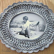 Сувениры и подарки handmade. Livemaster - original item Crochetted picture frame. Handmade.