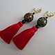 Earrings-Tassels Long YACHT SPLASH Jewelry Red Black. Tassel earrings. Juliya Laborera. My Livemaster. Фото №7