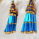 Blue earrings with tassels by Camilla. Long earrings. Oriental earrings. Tassel earrings. LADY-LIZA jewelry shop. My Livemaster. Фото №5