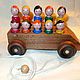 Wooden toy car Fun bus with passengers, Rolling Toys, Zheleznodorozhny,  Фото №1
