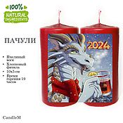 Сувениры и подарки handmade. Livemaster - original item Wax candles, red, patchouli fragrance, 10h5 cm, 2 pcs. Handmade.