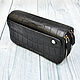 Men's clutch, made of genuine crocodile leather, in black. Clutches. SHOES&BAGS. My Livemaster. Фото №4