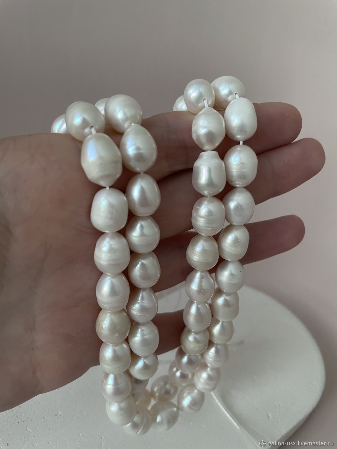 Жемчуг барочный рис крупный 12*10 мм купить в интернет-магазине Ярмарка ...