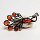 Брошь Павлин ажурный. Брошь-булавка. amber brooch. Интернет-магазин Ярмарка Мастеров.  Фото №2