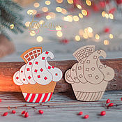 Материалы для творчества handmade. Livemaster - original item Set for painting 12 pcs Cupcakes blanks for painting New Year. Handmade.
