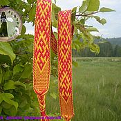 Русский стиль handmade. Livemaster - original item The hat is Spiritual power in the lattice Makosh yellow red. Handmade.