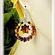 Earrings 'Star circle' amber silver. Earrings. Frollena II. Natural Baltic amber. Online shopping on My Livemaster.  Фото №2