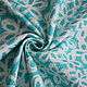 Cotton jacquard stretch 'Flowers on turquoise'. Fabric. Ya-shveya. Online shopping on My Livemaster.  Фото №2
