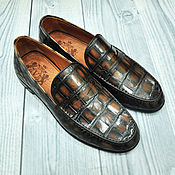 Обувь ручной работы handmade. Livemaster - original item Men`s loafers made of genuine crocodile leather, custom tailoring!. Handmade.
