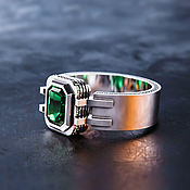 Украшения handmade. Livemaster - original item ring: Emerald Octagon. Handmade.