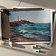 Pastel Turquoise surf painting (lighthouse waves seascape). Pictures. Pastelena. My Livemaster. Фото №4