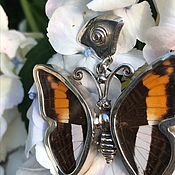 Винтаж handmade. Livemaster - original item Butterfly pendant pendant, 925 silver, Europe. Handmade.