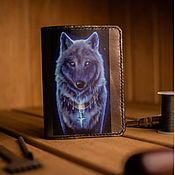 Сумки и аксессуары handmade. Livemaster - original item Passport cover: cover leather. Wolf. ODPTSR14. Handmade.