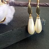 Украшения handmade. Livemaster - original item Classic Earrings: Ivory pearls. Handmade.