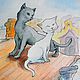 Cats in love on the roof Postcard or Poster, Cards, St. Petersburg,  Фото №1