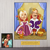 Сувениры и подарки handmade. Livemaster - original item A gift for parents on their wedding anniversary. cartoon pictures. Moscow. Handmade.