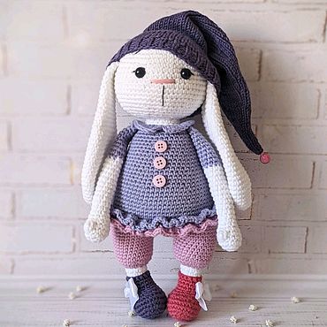 Куклы и игрушки ручной работы. Ярмарка Мастеров - ручная работа Зайка вязаная игрушка. Handmade.
