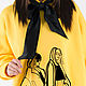 Yellow tunic dress with black print - DR0405W3. Tunics. EUG fashion. Online shopping on My Livemaster.  Фото №2